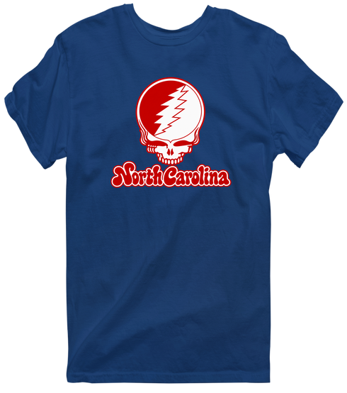 North Carolina Stealie Premium Unisex T-Shirt — Design: North Carolina State University — Navy