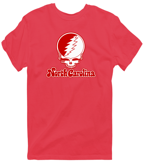 North Carolina Stealie Premium Unisex T-Shirt — Design: North Carolina State University — Heather Red