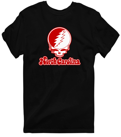 North Carolina Stealie Premium Unisex T-Shirt — Design: North Carolina State University — Black