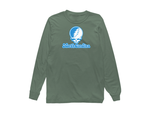 North Carolina Stealie Premium Unisex Long-Sleeve — Design: North Carolina University of — Light Green