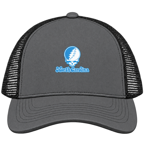 North Carolina Stealie Premium Unisex Trucker Cap — Design: North Carolina University of — Charcoal/Black