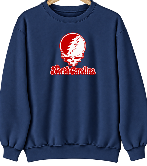 North Carolina Stealie Premium Unisex Crewneck — Design: North Carolina State University — Navy