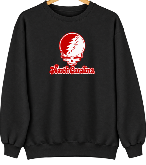 North Carolina Stealie Premium Unisex Crewneck — Design: North Carolina State University — Black