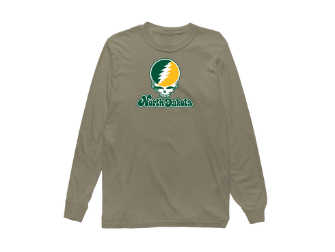 North Dakota Stealie Premium Unisex Long-Sleeve — Design: North Dakota State University — Sandstone