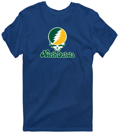 North Dakota Stealie Premium Unisex T-Shirt — Design: North Dakota State University — Navy