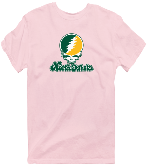 North Dakota Stealie Premium Unisex T-Shirt — Design: North Dakota State University — Light Pink