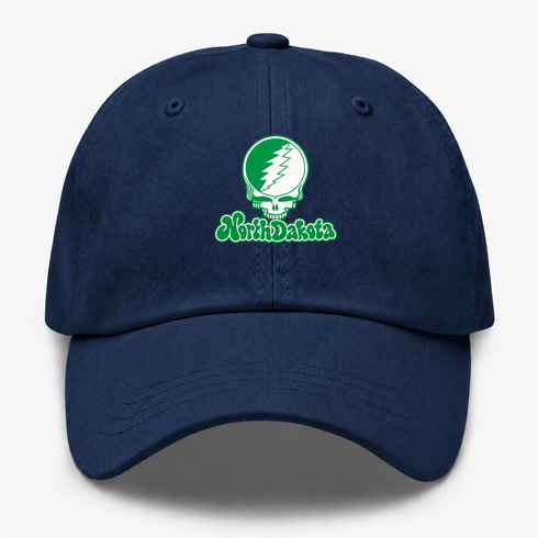 North Dakota Stealie Premium Unisex Dad Hat — Design: North Dakota University of — Navy