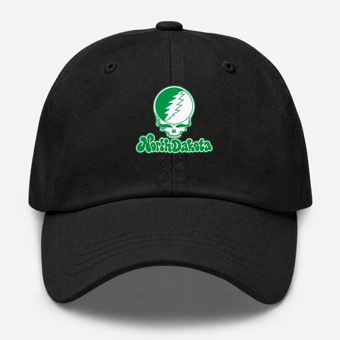 North Dakota Stealie Premium Unisex Dad Hat — Design: North Dakota University of — Black