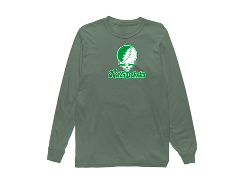 North Dakota Stealie Premium Unisex Long-Sleeve — Design: North Dakota University of — Light Green