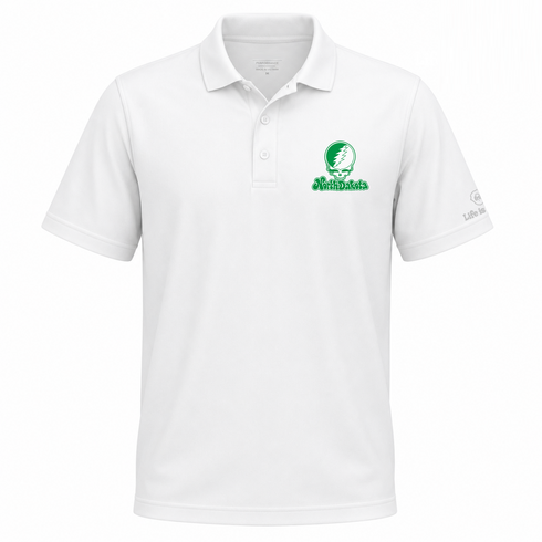 North Dakota Stealie Premium Unisex Polo — Design: North Dakota University of — White