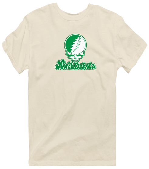 North Dakota Stealie Premium Unisex T-Shirt — Design: North Dakota University of — Sand