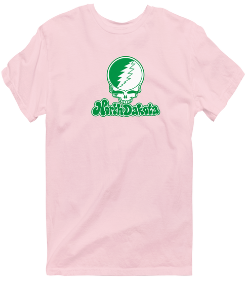 North Dakota Stealie Premium Unisex T-Shirt — Design: North Dakota University of — Light Pink