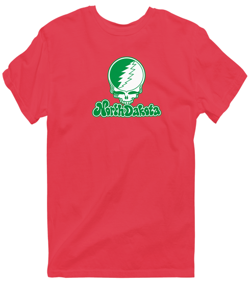 North Dakota Stealie Premium Unisex T-Shirt — Design: North Dakota University of — Heather Red