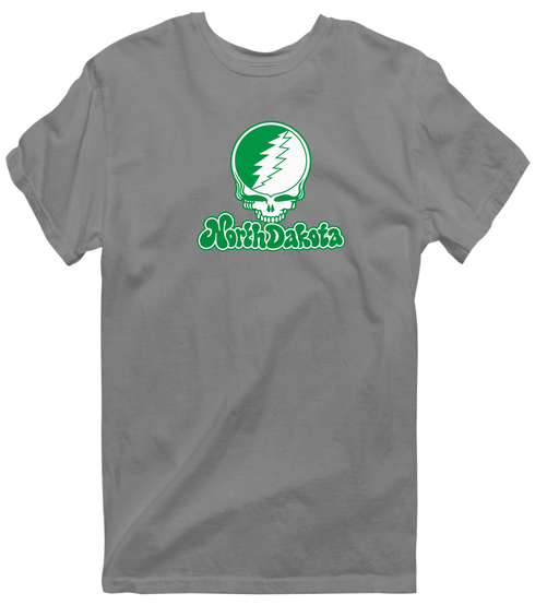 North Dakota Stealie Premium Unisex T-Shirt — Design: North Dakota University of — Dark Heather