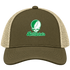 North Dakota Stealie Premium Unisex Trucker Cap — Design: North Dakota University of — Moss/Khaki