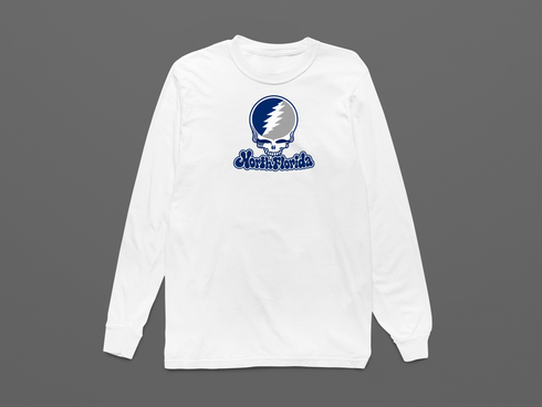North Florida Stealie Premium Unisex Long-Sleeve — Design: North Florida University of — White