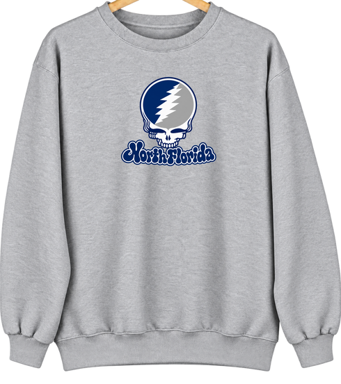 North Florida Stealie Premium Unisex Crewneck — Design: North Florida University of — Sport Grey