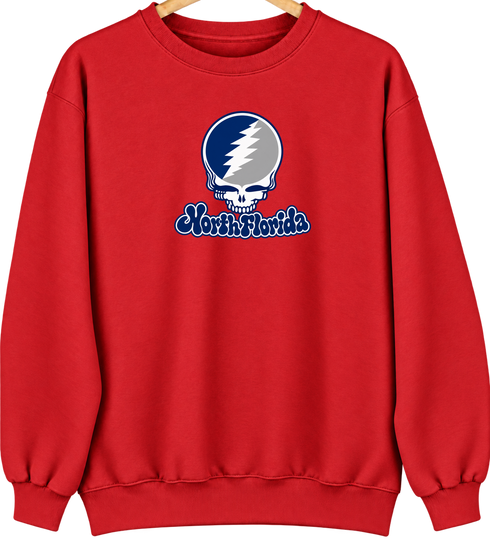 North Florida Stealie Premium Unisex Crewneck — Design: North Florida University of — Red