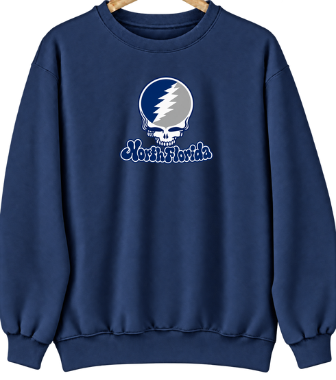North Florida Stealie Premium Unisex Crewneck — Design: North Florida University of — Navy
