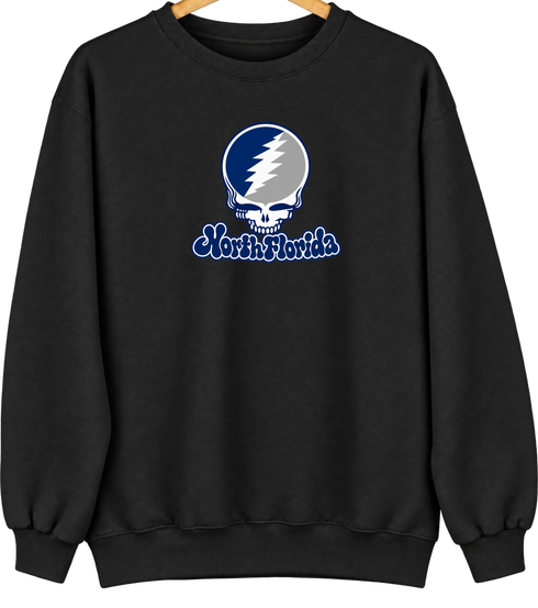 North Florida Stealie Premium Unisex Crewneck — Design: North Florida University of — Black