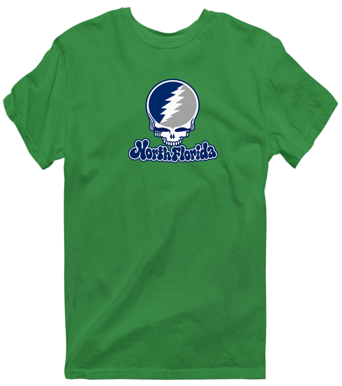 North Florida Stealie Premium Unisex T-Shirt — Design: North Florida University of — Irish Green