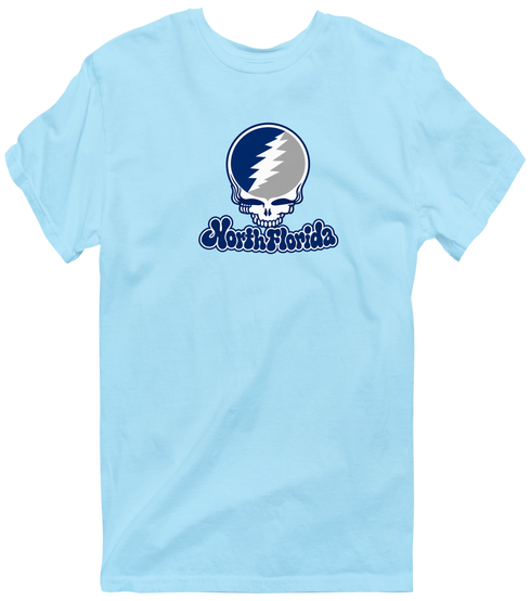 North Florida Stealie Premium Unisex T-Shirt — Design: North Florida University of — Light Blue