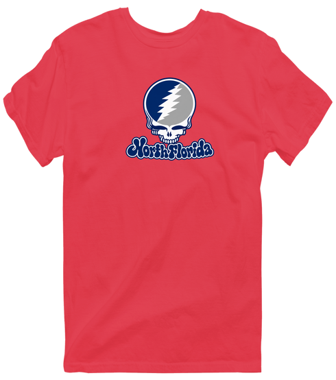 North Florida Stealie Premium Unisex T-Shirt — Design: North Florida University of — Heather Red