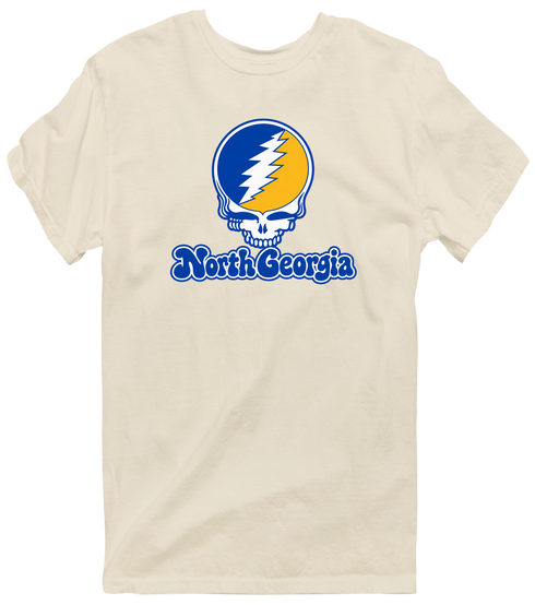 North Georgia Stealie Premium Unisex T-Shirt — Design: North Georgia University of — Sand