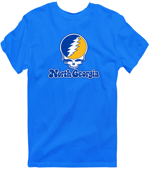 North Georgia Stealie Premium Unisex T-Shirt — Design: North Georgia University of — Royal