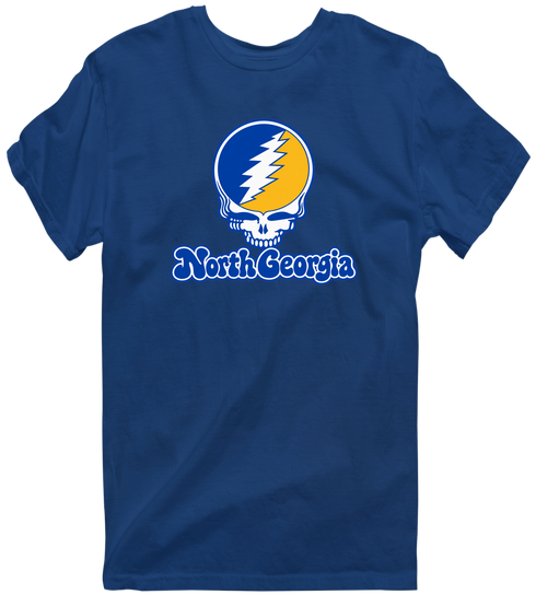 North Georgia Stealie Premium Unisex T-Shirt — Design: North Georgia University of — Navy