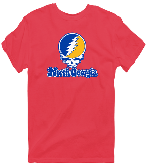 North Georgia Stealie Premium Unisex T-Shirt — Design: North Georgia University of — Heather Red