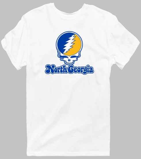 North Georgia Stealie Premium Unisex T-Shirt — Design: North Georgia University of — White