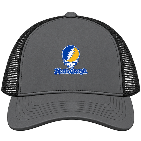 North Georgia Stealie Premium Unisex Trucker Cap — Design: North Georgia University of — Charcoal/Black