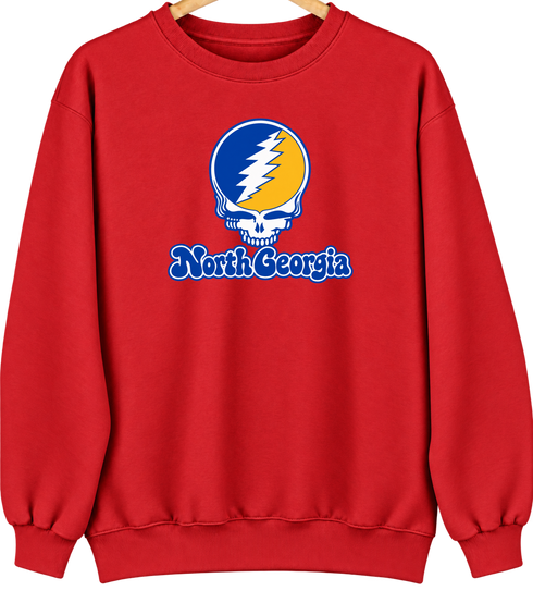 North Georgia Stealie Premium Unisex Crewneck — Design: North Georgia University of — Red