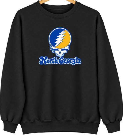 North Georgia Stealie Premium Unisex Crewneck — Design: North Georgia University of — Black