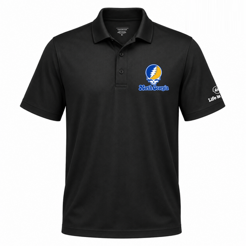North Georgia Stealie Premium Unisex Polo — Design: North Georgia University of — Black