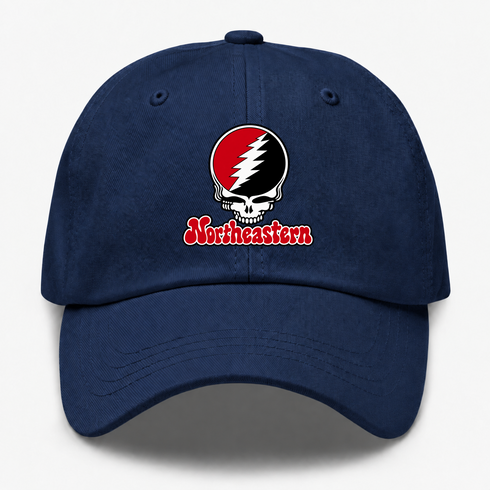 Northeastern Stealie Premium Unisex Dad Hat — Design: Northeastern University — Navy