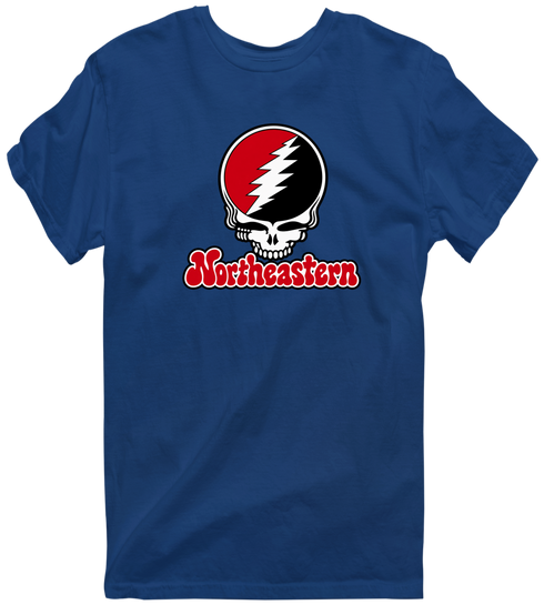 Northeastern Stealie Premium Unisex T-Shirt — Design: Northeastern University — Navy