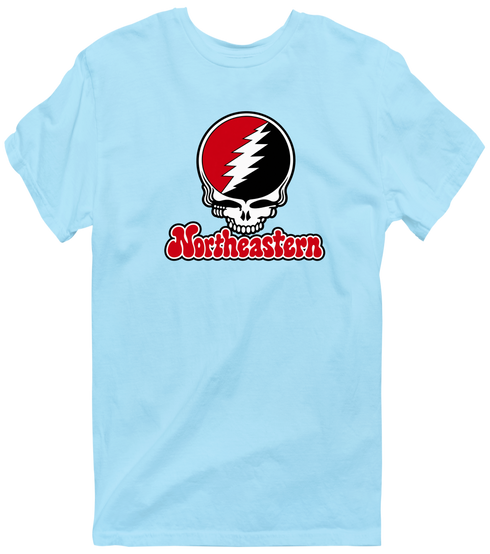 Northeastern Stealie Premium Unisex T-Shirt — Design: Northeastern University — Light Blue