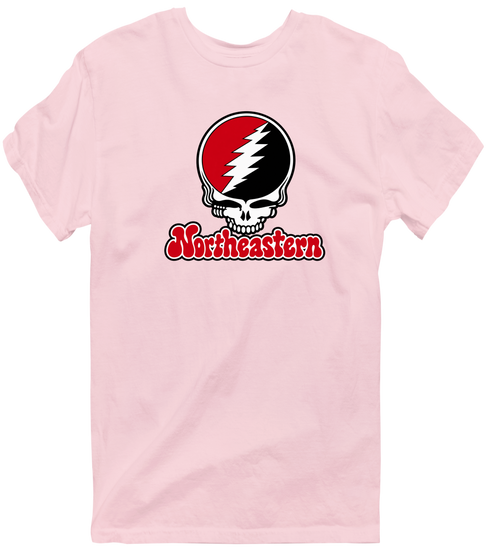 Northeastern Stealie Premium Unisex T-Shirt — Design: Northeastern University — Light Pink