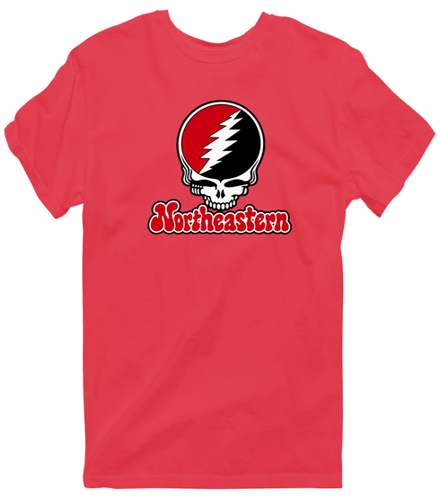Northeastern Stealie Premium Unisex T-Shirt — Design: Northeastern University — Heather Red