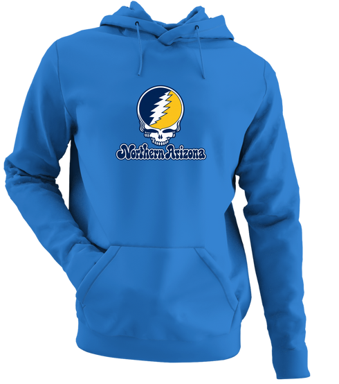 Northern Arizona Stealie Premium Unisex Hoodie — Design: Northern Arizona University — Heather Royal