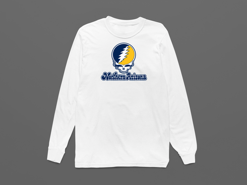 Northern Arizona Stealie Premium Unisex Long-Sleeve — Design: Northern Arizona University — White