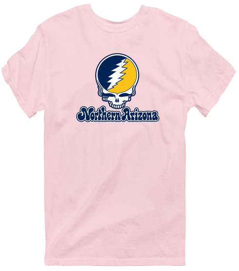 Northern Arizona Stealie Premium Unisex T-Shirt — Design: Northern Arizona University — Light Pink