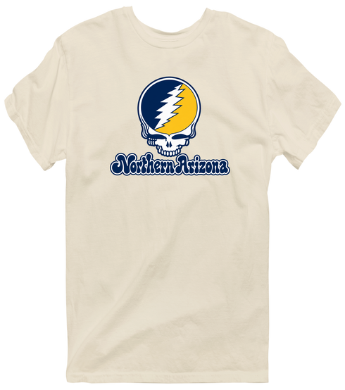 Northern Arizona Stealie Premium Unisex T-Shirt — Design: Northern Arizona University — Sand