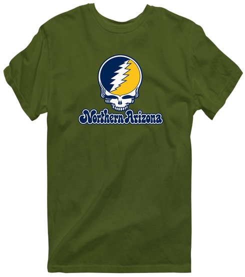 Northern Arizona Stealie Premium Unisex T-Shirt — Design: Northern Arizona University — Military Green