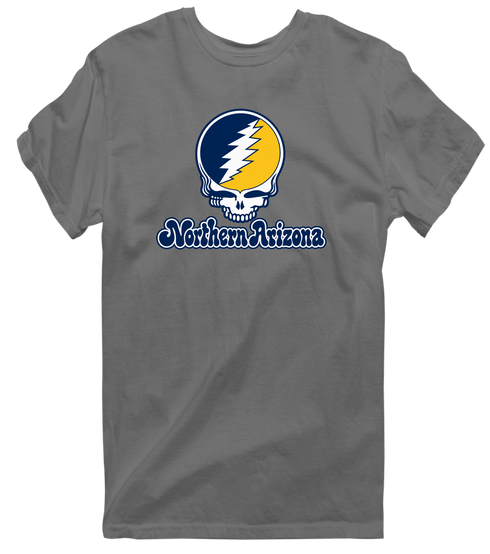 Northern Arizona Stealie Premium Unisex T-Shirt — Design: Northern Arizona University — Charcoal