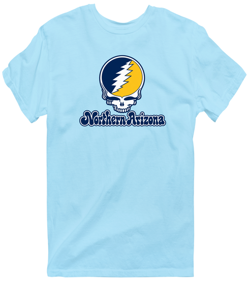 Northern Arizona Stealie Premium Unisex T-Shirt — Design: Northern Arizona University — Light Blue