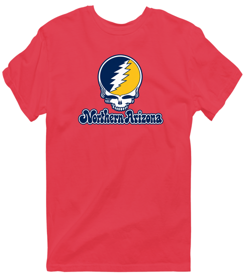 Northern Arizona Stealie Premium Unisex T-Shirt — Design: Northern Arizona University — Heather Red