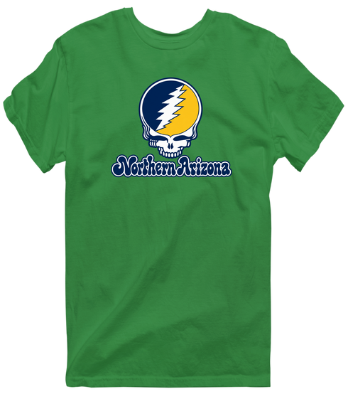Northern Arizona Stealie Premium Unisex T-Shirt — Design: Northern Arizona University — Irish Green